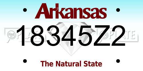 18345Z2 Arkansas License Plate