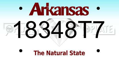 18348T7 Arkansas License Plate