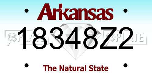 18348Z2 Arkansas License Plate