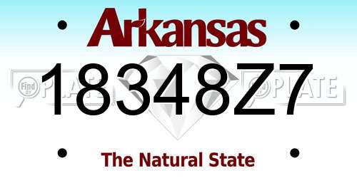 18348Z7 Arkansas License Plate