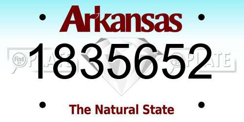 1835652 Arkansas License Plate
