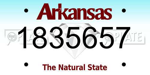 1835657 Arkansas License Plate