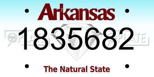 1835682 Arkansas License Plate