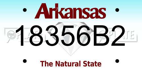 18356B2 Arkansas License Plate