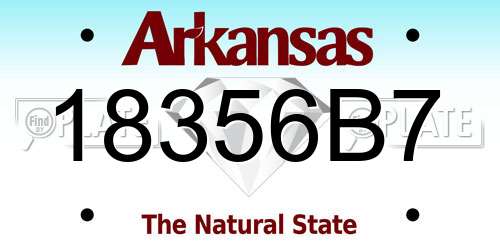 18356B7 Arkansas License Plate