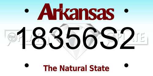 18356S2 Arkansas License Plate