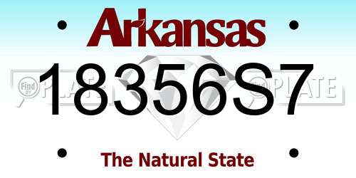 18356S7 Arkansas License Plate