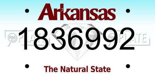 1836992 Arkansas License Plate