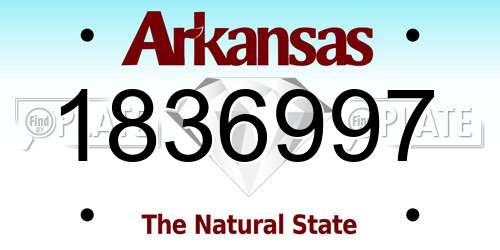 1836997 Arkansas License Plate