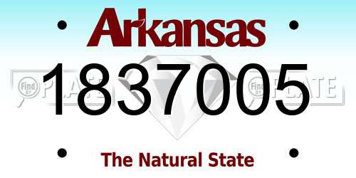 1837005 Arkansas License Plate