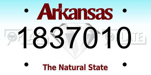 1837010 Arkansas License Plate