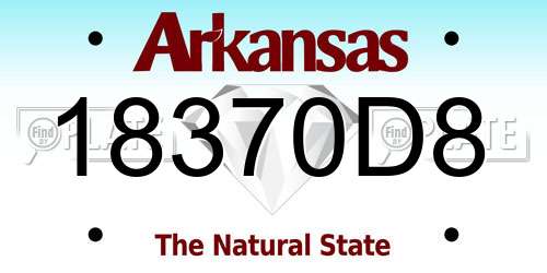 18370D8 Arkansas License Plate