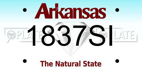 1837SI Arkansas License Plate