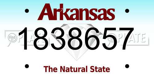 1838657 Arkansas License Plate
