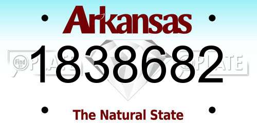 1838682 Arkansas License Plate