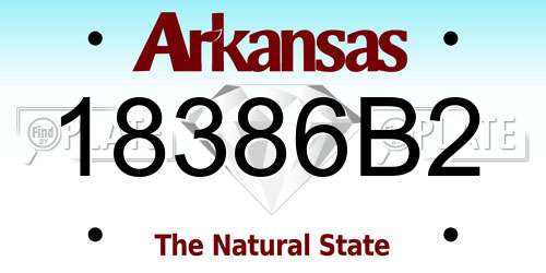 18386B2 Arkansas License Plate
