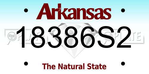 18386S2 Arkansas License Plate