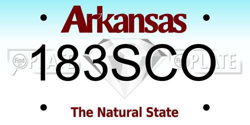 183SCO Arkansas License Plate