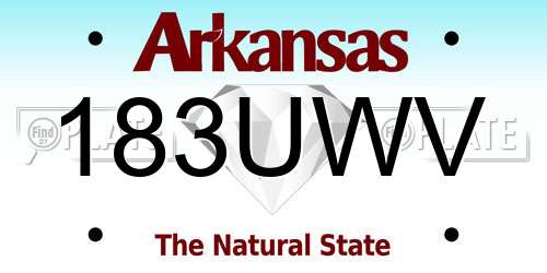 183UWV Arkansas License Plate