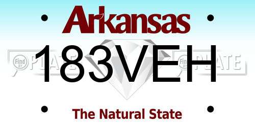 183VEH Arkansas License Plate