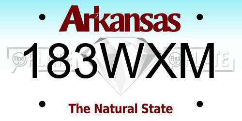 183WXM Arkansas License Plate