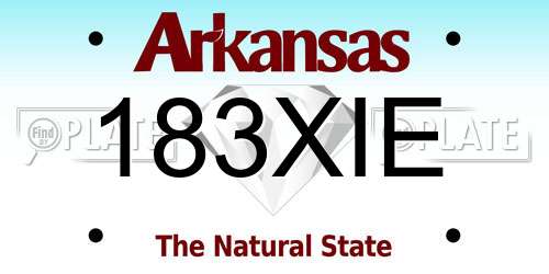 183XIE Arkansas License Plate