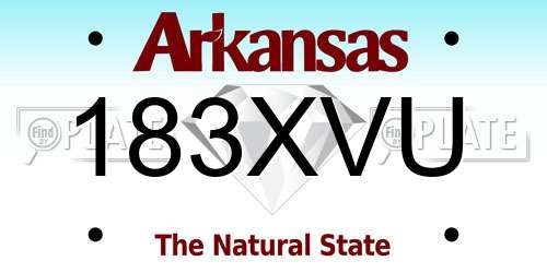 183XVU Arkansas License Plate