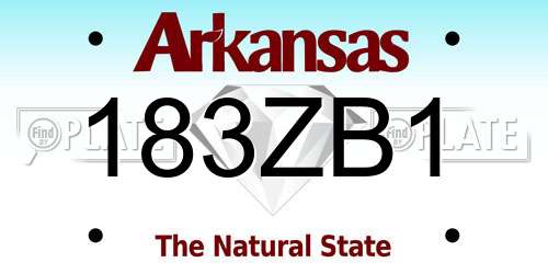183ZB1 Arkansas License Plate