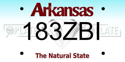 183ZBI Arkansas License Plate