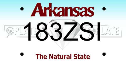 183ZSI Arkansas License Plate
