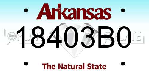 18403B0 Arkansas License Plate