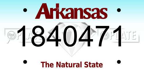 1840471 Arkansas License Plate