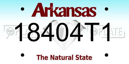 18404T1 Arkansas License Plate