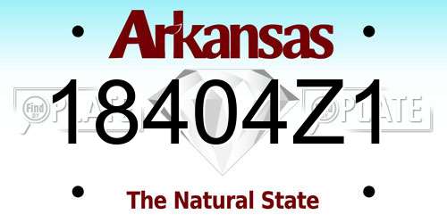 18404Z1 Arkansas License Plate