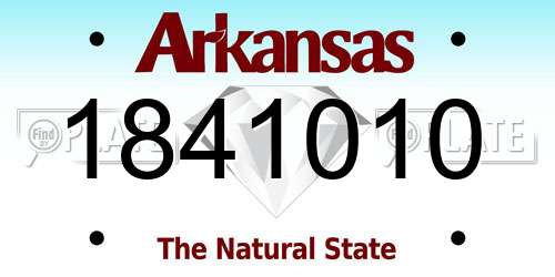 1841010 Arkansas License Plate