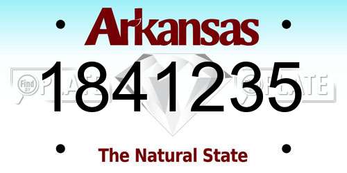 1841235 Arkansas License Plate