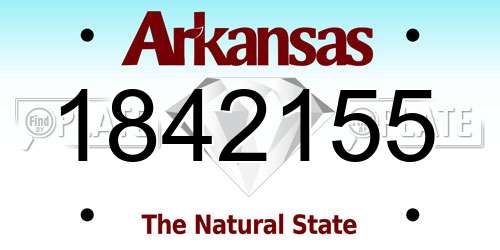 1842155 Arkansas License Plate
