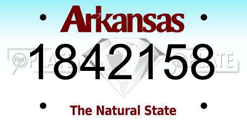 1842158 Arkansas License Plate