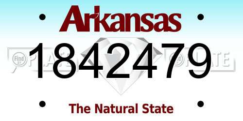 1842479 Arkansas License Plate