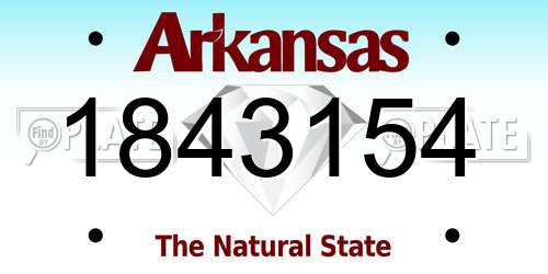 1843154 Arkansas License Plate