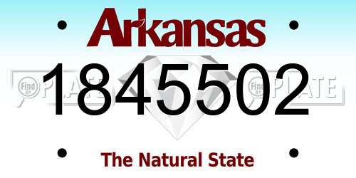 1845502 Arkansas License Plate