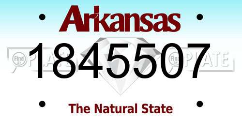1845507 Arkansas License Plate