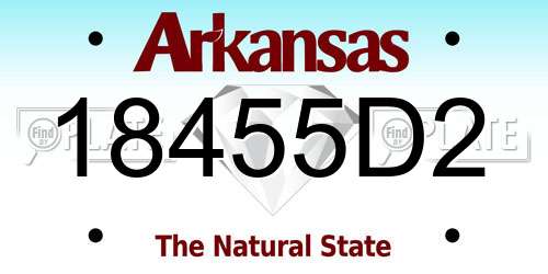 18455D2 Arkansas License Plate