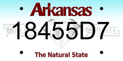 18455D7 Arkansas License Plate