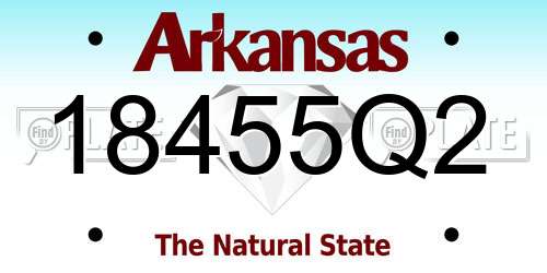 18455Q2 Arkansas License Plate