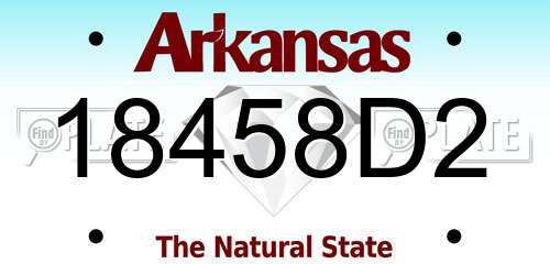 18458D2 Arkansas License Plate
