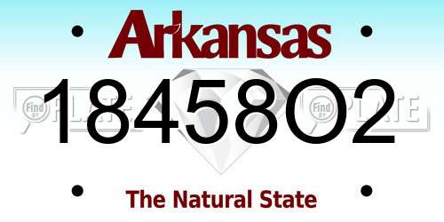 18458O2 Arkansas License Plate