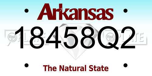 18458Q2 Arkansas License Plate
