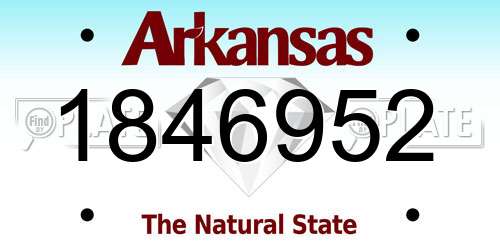 1846952 Arkansas License Plate