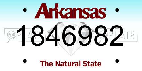 1846982 Arkansas License Plate